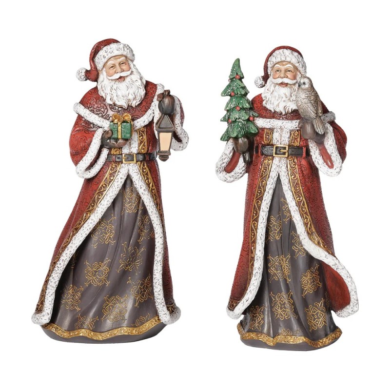 Santa Claus Figures in Black and Gold Robes Choice of 2