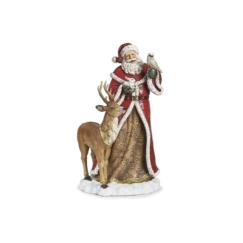 Red Santa with Woodland Animals