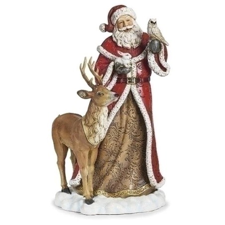 Red Santa with Woodland Animals