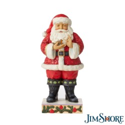 Jim Shore Santa with Robin in Hands Figurine
