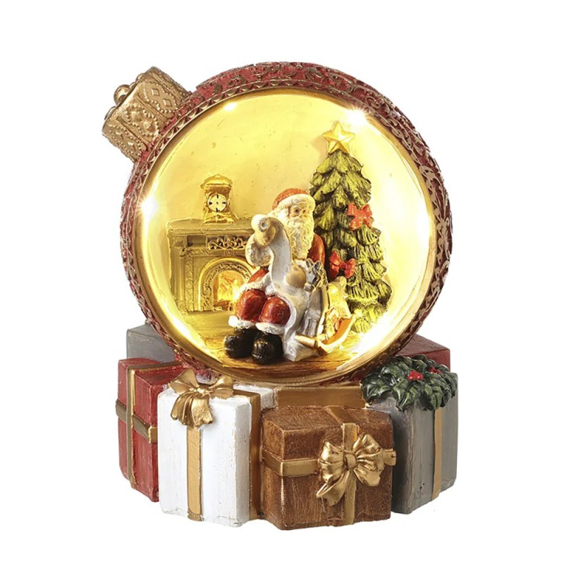Santa's Cosy Fireside Bauble Scene 16.5cm