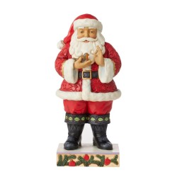 Jim Shore Santa with Robin in Hands Figurine