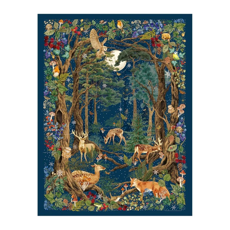 Deep Blue Forest Advent Calendar 39cm Moonlit Woodland UK