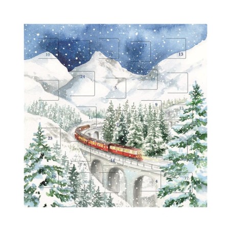 Alpine Express Advent Calendar Card Festive Train Scene UK