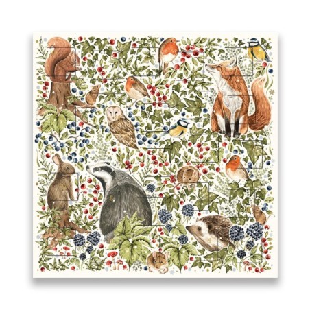 British Countryside Advent Calendar Card Woodland Animals