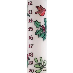 Advent Candle Robins And Holly Countdown Decor Gift
