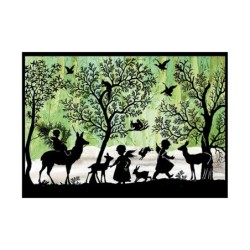 Mini Elf Silhouette Advent Calendar Card With 24 Doors UK