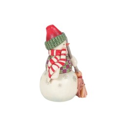 Jim Shore Swept in Love Snowman with Peeking Dog
