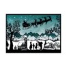 Mini Elf Silhouette Advent Calendar Card With 24 Doors UK
