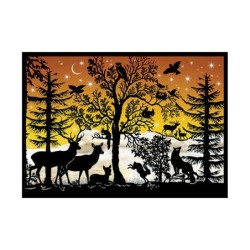 Mini Elf Silhouette Advent Calendar Card With 24 Doors UK