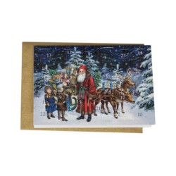 Mini Victorian Elf Advent Calendar Card Six Designs British