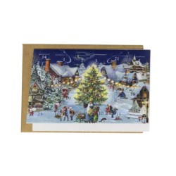 Mini Victorian Elf Advent Calendar Card Six Designs British