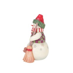 Jim Shore Swept in Love Snowman with Peeking Dog