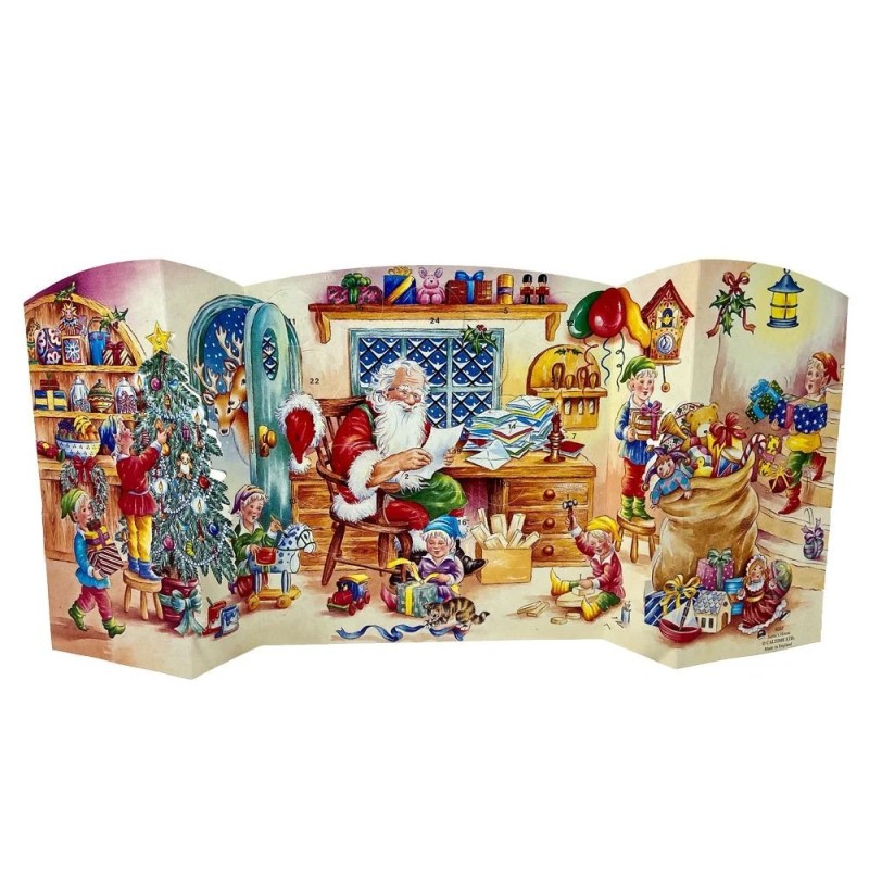 3D Free Standing Santa House Advent Calendar Traditional UK