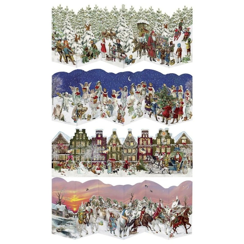UK Victorian Fanfold Advent Calendar Cards Choice 4 Designs