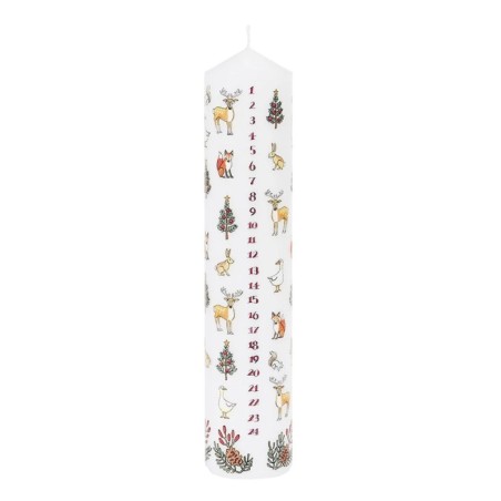 Winter Wildlife Pillar Advent Candle December UK Edition