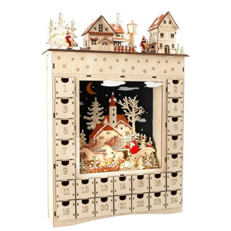 Magical Elven Made Light Up Wooden Advent Calendar 52cm