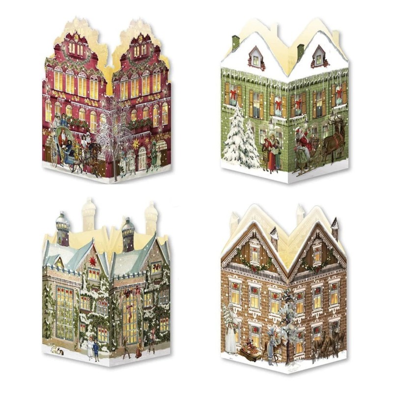 3D Standing Lantern Advent Cards UK Illuminated 4 Designs