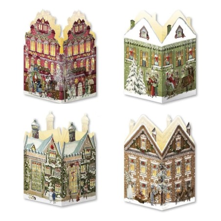 3D Standing Lantern Advent Cards UK Illuminated 4 Designs