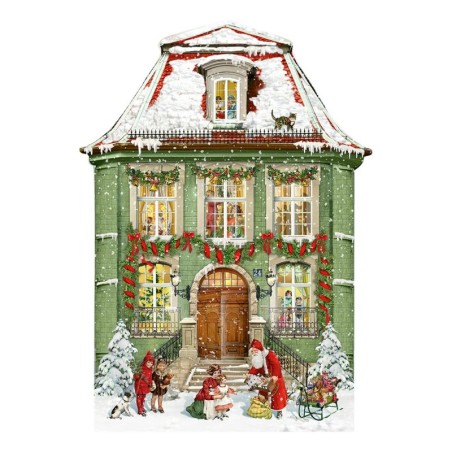 Green Townhouse Advent Calendar 42cm Countdown to Christmas