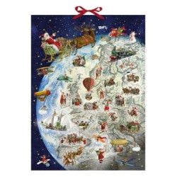 Antique Santa Map Large Advent Calendar UK Edition Gift