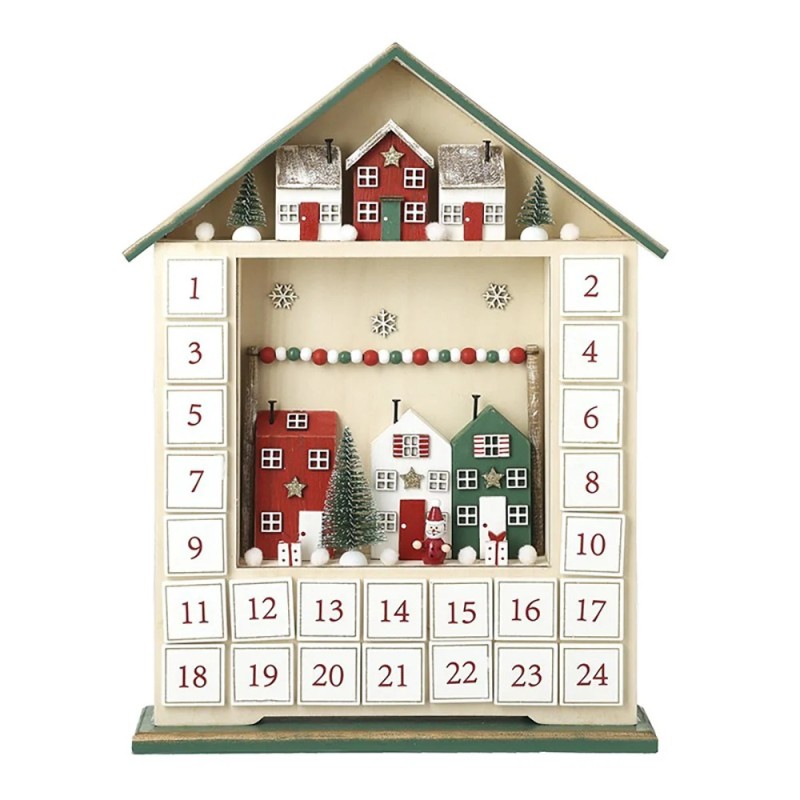 Wooden Village House Advent Calendar 24 Drawers UK Gift