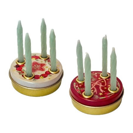 Mini Advent Candle Wreaths 5cm Choice of 2 Designs