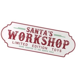 Santa's Workshop Limited Edition Toys Metal Sign 45cm UK