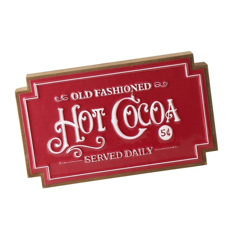 Old Fashioned Hot Cocoa Wood And Metal Sign Vintage Diner