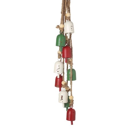 Red Green White Hanging Bell Cluster 65cm Rustic UK Décor