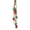 Red Green White Hanging Bell Cluster 65cm Rustic UK Décor