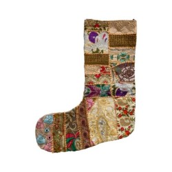 Handmade Patchwork Stocking 11 Sari Scrap Designs UK Gift