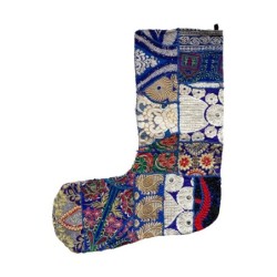 Handmade Patchwork Stocking 11 Sari Scrap Designs UK Gift