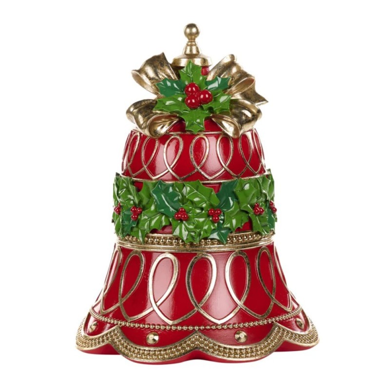 Premium Large Red Holly Bell Christmas Decoration 41cm UK
