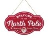 Welcome To The North Pole Tin Sign 18cm Christmas Decor UK