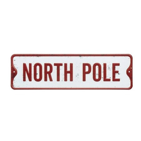North Pole Tin Sign 28cm Vintage Christmas UK Wall Décor