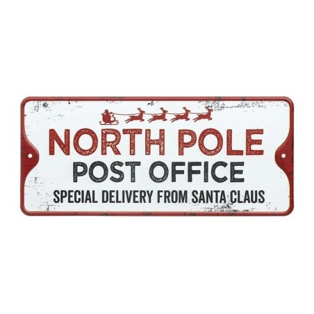 North Pole Post Office Tin Sign 28cm Vintage Christmas Décor