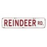Reindeer Rd Tin Sign 56cm Vintage White Christmas UK