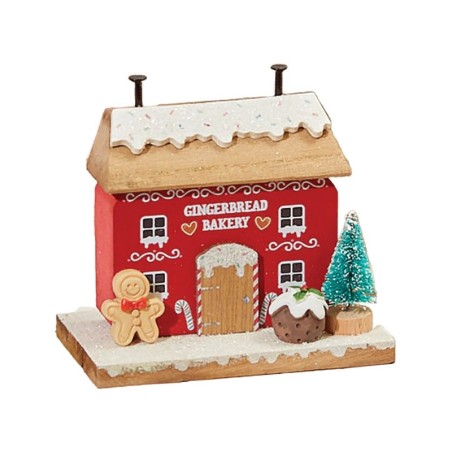 Little Wooden Gingerbread Bakery Decoration For Christmas