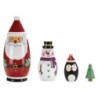 Wooden Christmas Nesting Dolls 16 cm Hand Painted Keepsake