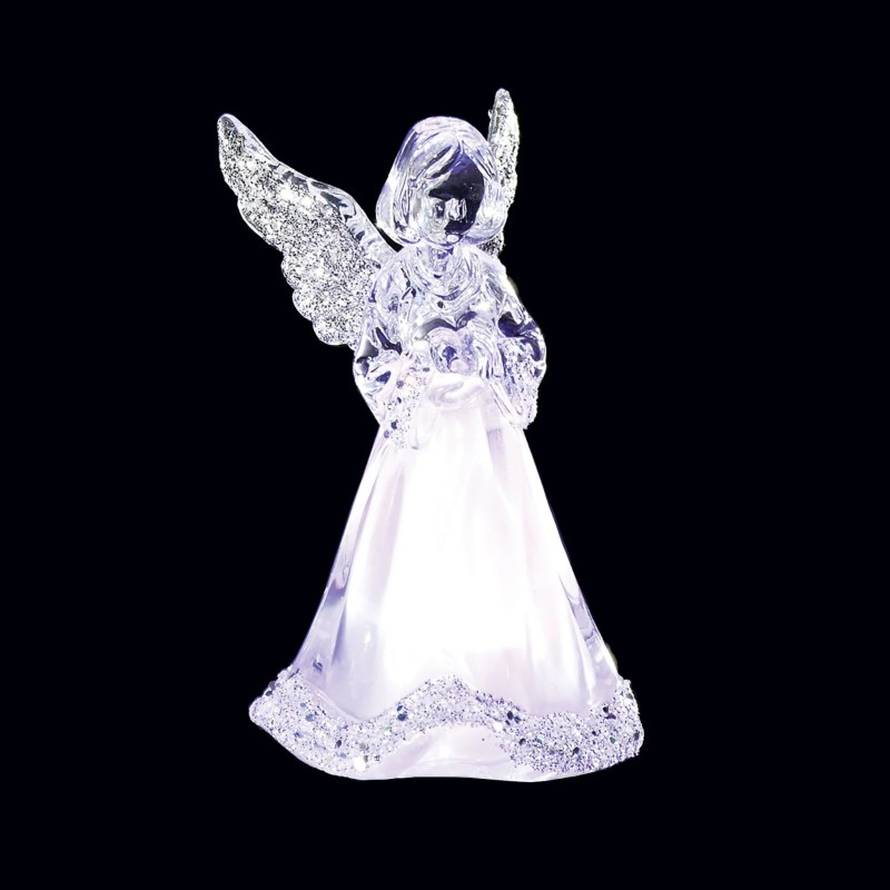 Light Up Colour Changing Acrylic Angel With Soft LED Glow