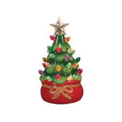 Choice of 3 Lit Up Retro Green Ceramic Christmas Trees UK 12.5cm