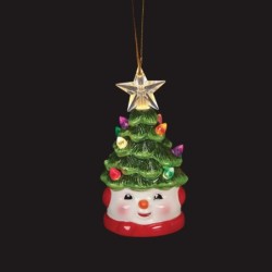 Retro Ceramic Christmas Trees Santa Snowman Light Up 12cm UK