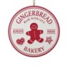 Gingerbread Bakery Tin Sign Made With Love Metal Round 20cm