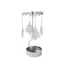 Elegant Silver Christmas Tree Tealight Spinner UK Décor