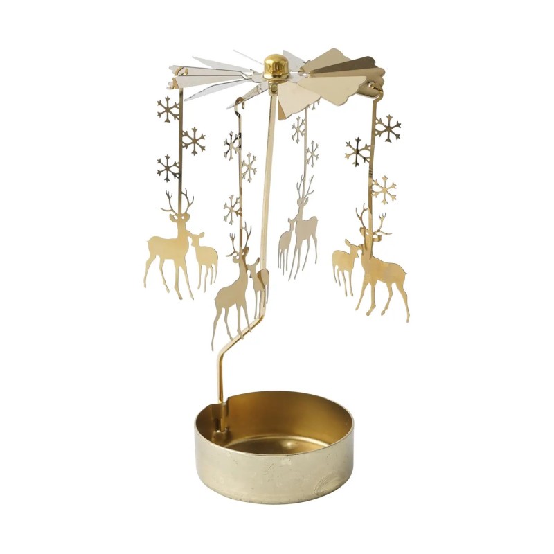 Luxurious Gold Reindeer Tealight Spinner For Home Decor UK