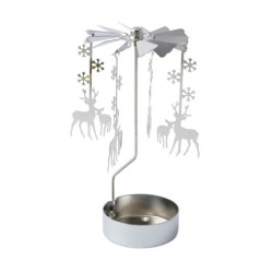 Silver Reindeer Tealight Spinner Candle Holder Home Décor