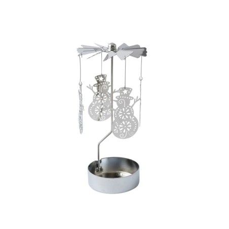 Silver Snowman Tealight Spinner for Cosy Home Décor
