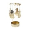 Elegant Gold Snowman Tealight Spinner Tabletop Decor UK Gift