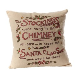 UK Stockings Hung by the Chimney Cushion Embroidered 45x45cm